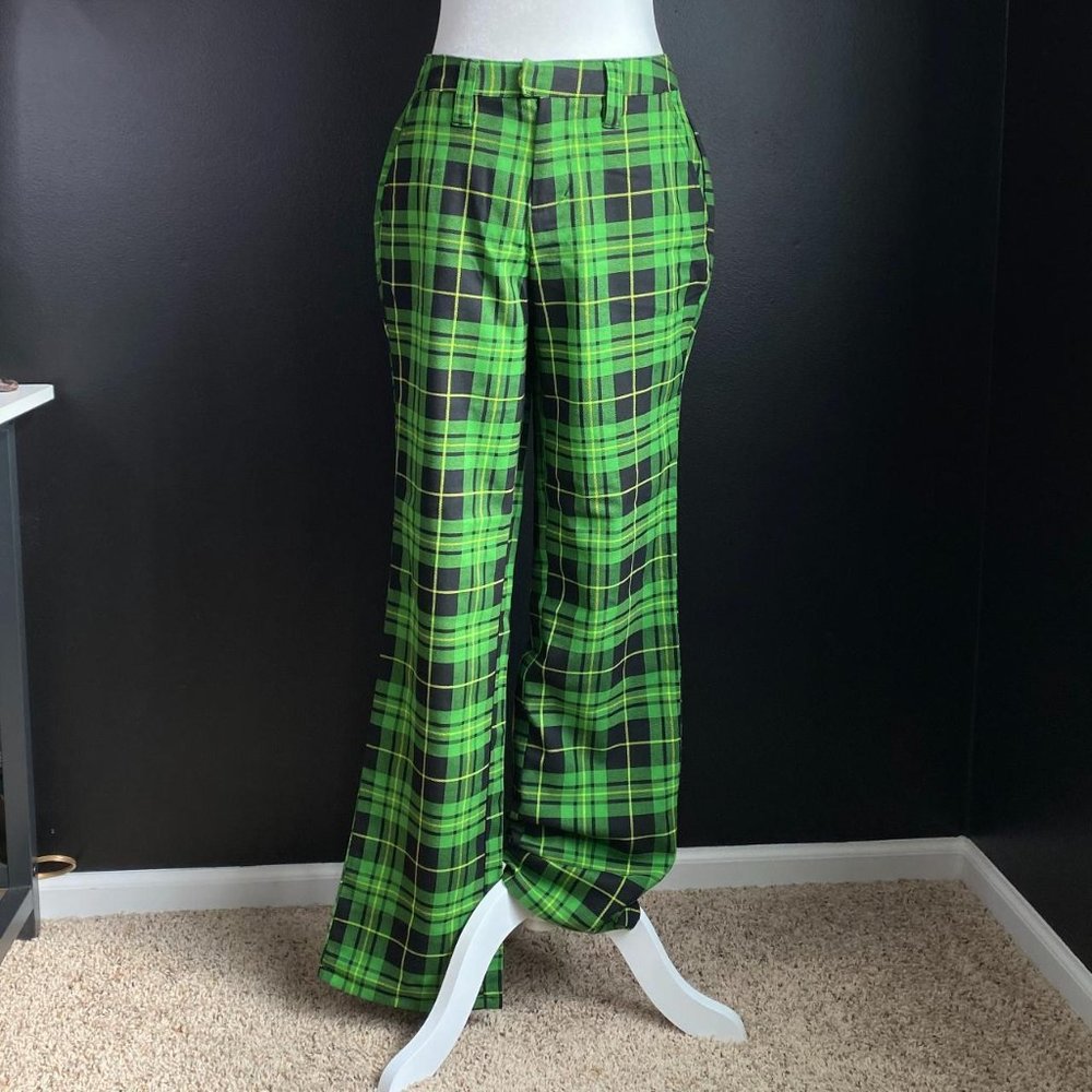 Grunge Punk Plaid Straight Leg Trousers